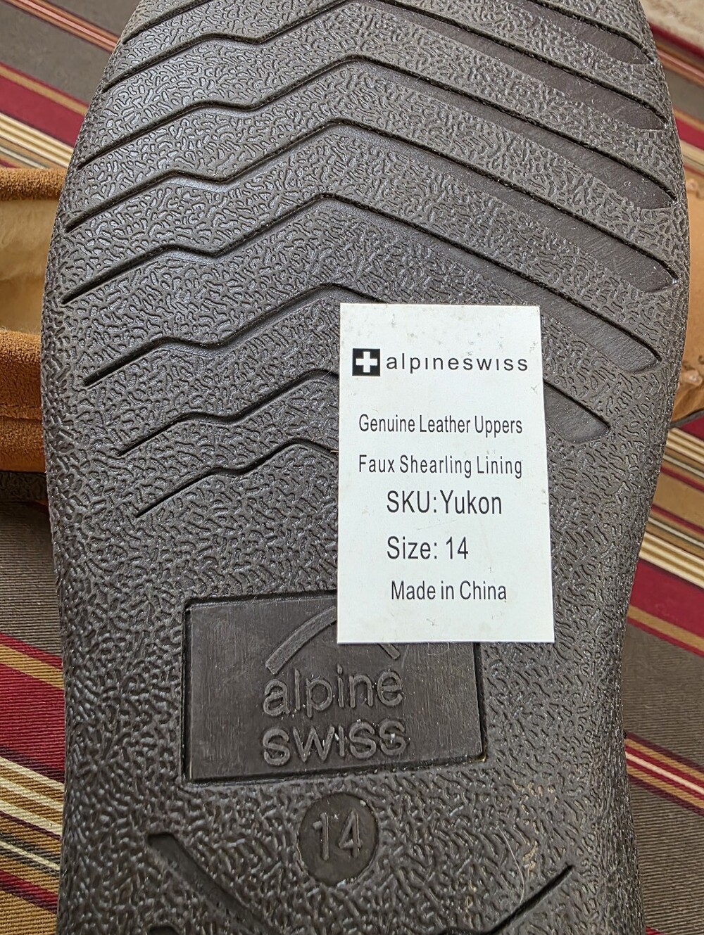 Alpine Swiss Yukon MEN'S Suede Slippers - Picture 6 of 6
